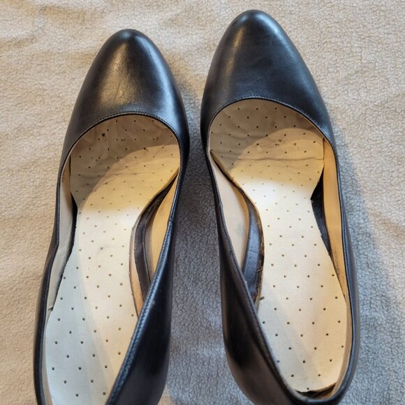 Cole Haan Nike Air Black Leather Platform Heels. Size US 8 (EUR 38, UK 6) - Picture 1 of 4
